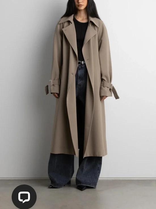 OAK + FORT Brindle Oversized Trench Coat - Picture 6 of 9